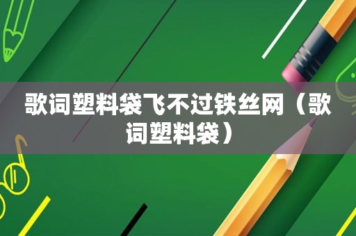 歌词塑料袋飞不过铁丝网（歌词塑料袋）