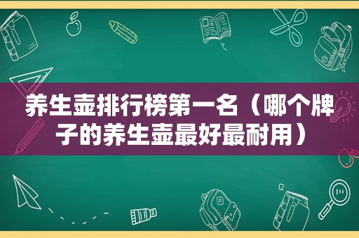 养生壶排行榜第一名（哪个牌子的养生壶最好最耐用）