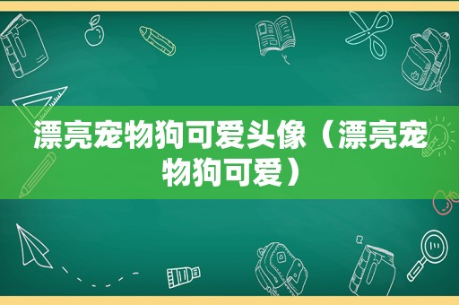 漂亮宠物狗可爱头像（漂亮宠物狗可爱）