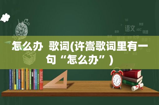 怎么办  歌词(许嵩歌词里有一句“怎么办”)