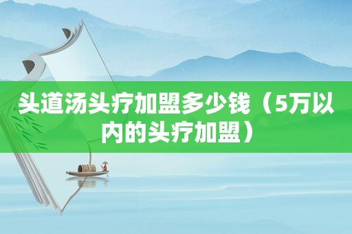 头道汤头疗加盟多少钱（5万以内的头疗加盟）