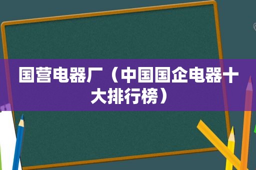 国营电器厂（中国国企电器十大排行榜）