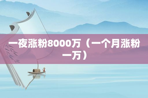 一夜涨粉8000万（一个月涨粉一万）