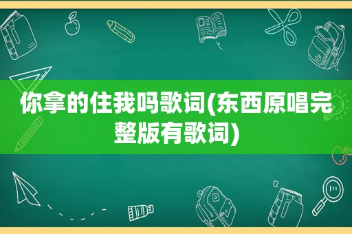 你拿的住我吗歌词(东西原唱完整版有歌词)