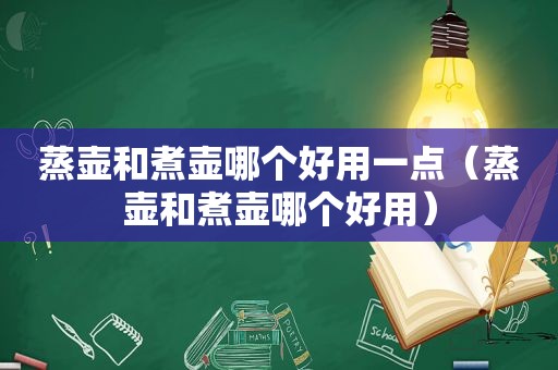 蒸壶和煮壶哪个好用一点（蒸壶和煮壶哪个好用）