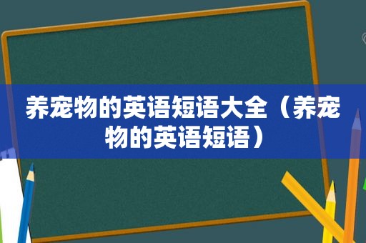 养宠物的英语短语大全（养宠物的英语短语）