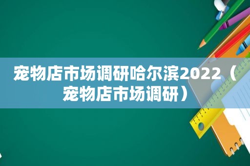 宠物店市场调研哈尔滨2022（宠物店市场调研）