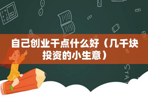 自己创业干点什么好（几千块投资的小生意）