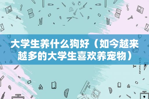 大学生养什么狗好（如今越来越多的大学生喜欢养宠物）