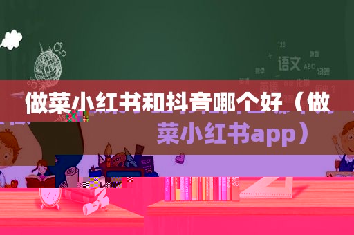 做菜小红书和抖音哪个好（做菜小红书app）