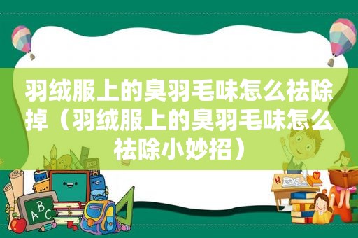 羽绒服上的臭羽毛味怎么祛除掉（羽绒服上的臭羽毛味怎么祛除小妙招）