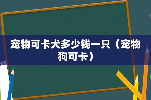 宠物可卡犬多少钱一只（宠物狗可卡）