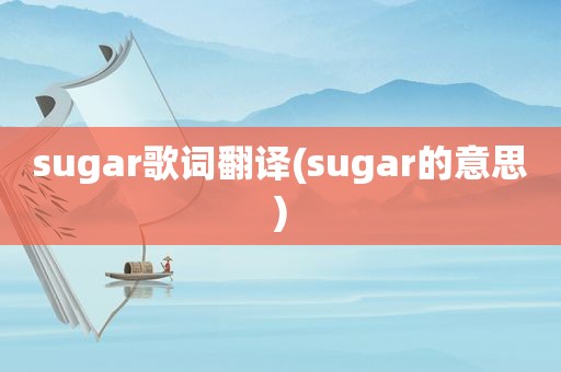 sugar歌词翻译(sugar的意思)