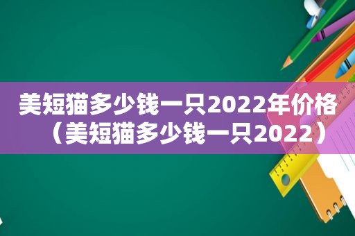 美短猫多少钱一只2022年价格（美短猫多少钱一只2022）