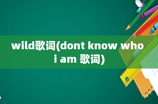 wild歌词(dont know who i am 歌词)