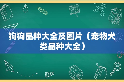 狗狗品种大全及图片（宠物犬类品种大全）