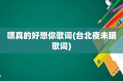 嘿真的好想你歌词(台北夜未眠歌词)