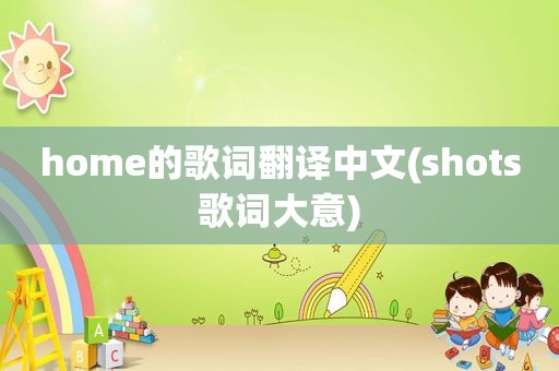 home的歌词翻译中文(shots歌词大意)