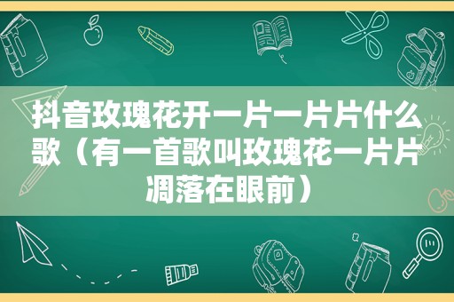 抖音玫瑰花开一片一片片什么歌（有一首歌叫玫瑰花一片片凋落在眼前）