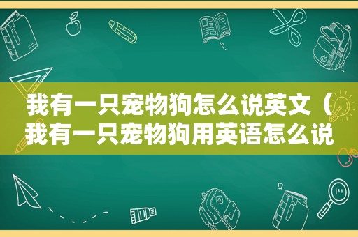 我有一只宠物狗怎么说英文（我有一只宠物狗用英语怎么说）