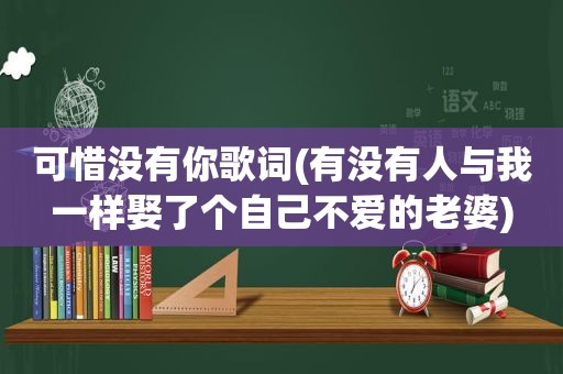 可惜没有你歌词(有没有人与我一样娶了个自己不爱的老婆)