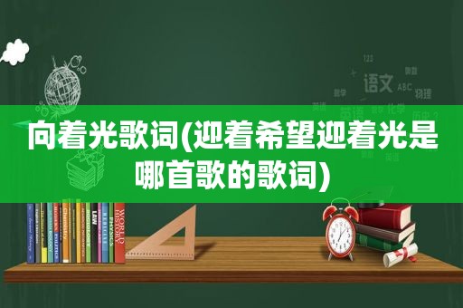 向着光歌词(迎着希望迎着光是哪首歌的歌词)