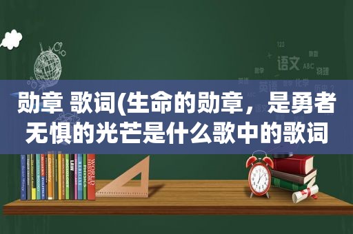 勋章 歌词(生命的勋章，是勇者无惧的光芒是什么歌中的歌词)