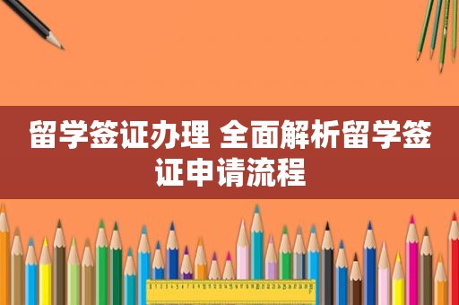 留学签证办理 全面解析留学签证申请流程