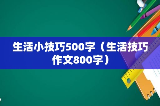 生活小技巧500字（生活技巧作文800字）