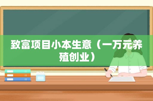 致富项目小本生意（一万元养殖创业）