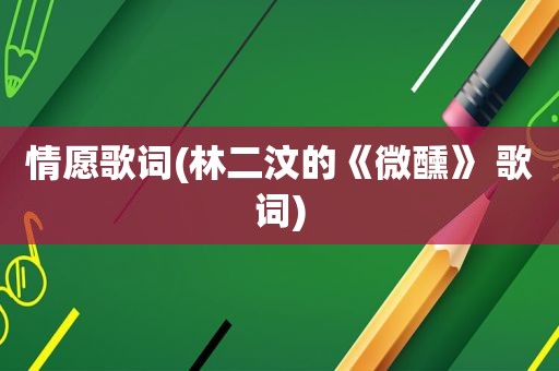 情愿歌词(林二汶的《微醺》 歌词)