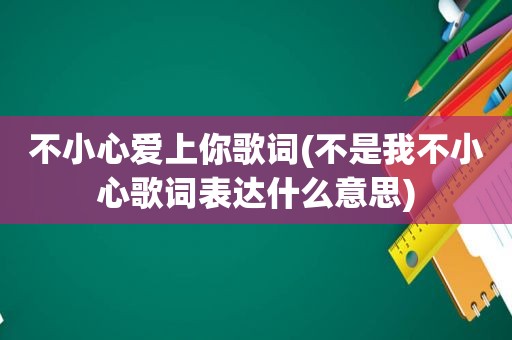 不小心爱上你歌词(不是我不小心歌词表达什么意思)