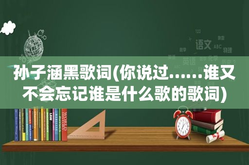 孙子涵黑歌词(你说过……谁又不会忘记谁是什么歌的歌词)