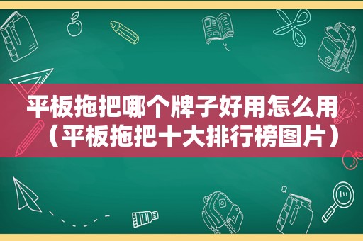 平板拖把哪个牌子好用怎么用（平板拖把十大排行榜图片）