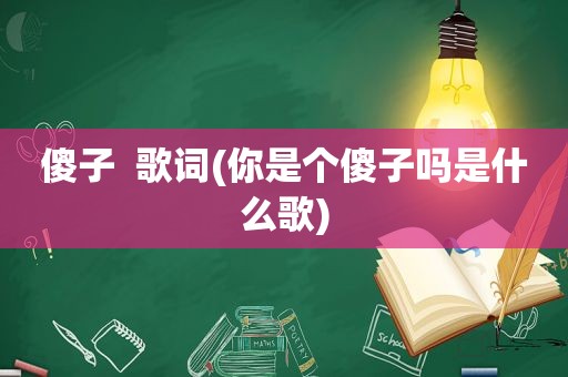 傻子  歌词(你是个傻子吗是什么歌)