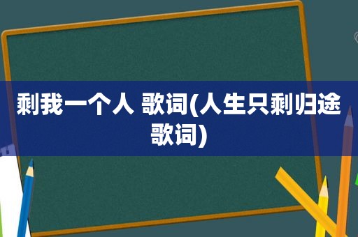 剩我一个人 歌词(人生只剩归途歌词)