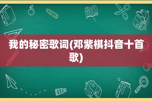 我的秘密歌词(邓紫棋抖音十首歌)