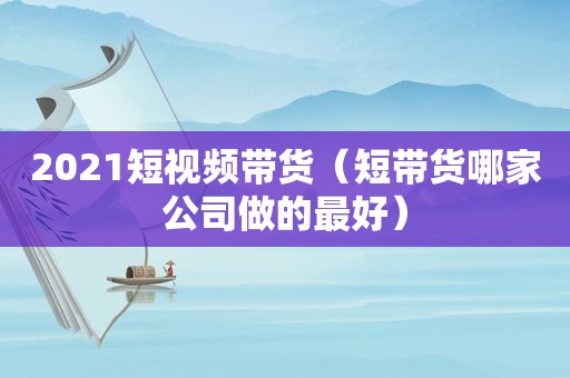 2021短视频带货（短带货哪家公司做的最好）