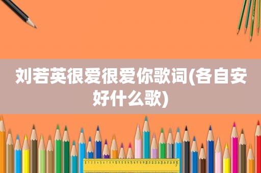 刘若英很爱很爱你歌词(各自安好什么歌)