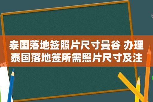 泰国落地签照片尺寸曼谷 办理泰国落地签所需照片尺寸及注意事项