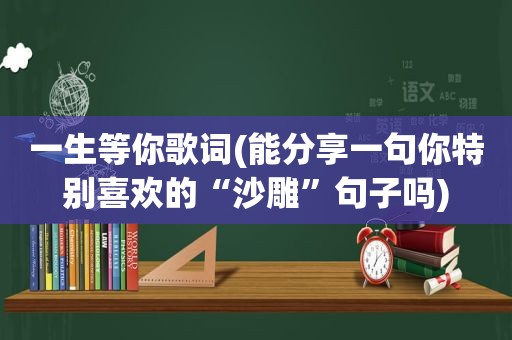 一生等你歌词(能分享一句你特别喜欢的“沙雕”句子吗)