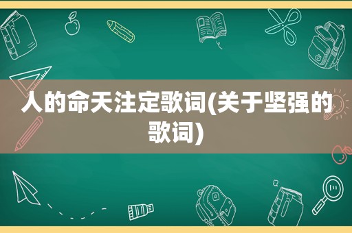 人的命天注定歌词(关于坚强的歌词)