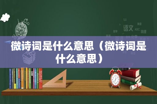 微诗词是什么意思（微诗词是什么意思）