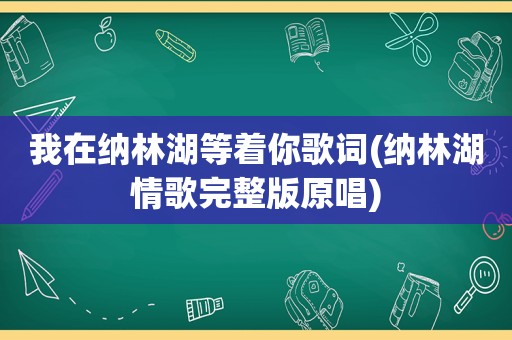 我在纳林湖等着你歌词(纳林湖情歌完整版原唱)