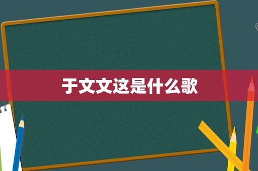 于文文这是什么歌