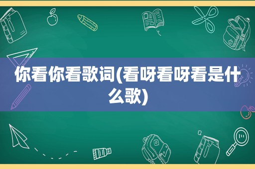 你看你看歌词(看呀看呀看是什么歌)