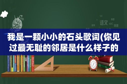 我是一颗小小的石头歌词(你见过最 *** 的邻居是什么样子的)