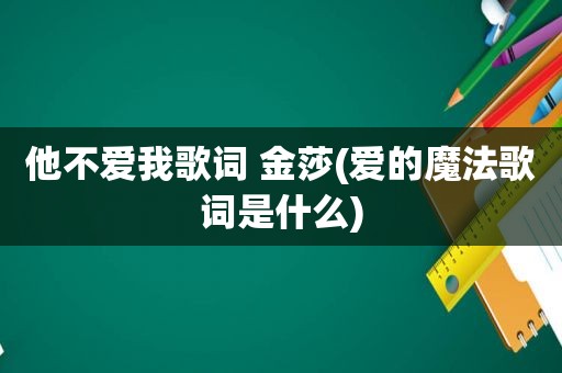 他不爱我歌词 金莎(爱的魔法歌词是什么)