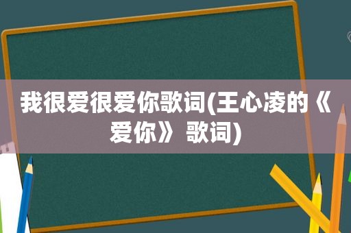 我很爱很爱你歌词(王心凌的《爱你》 歌词)