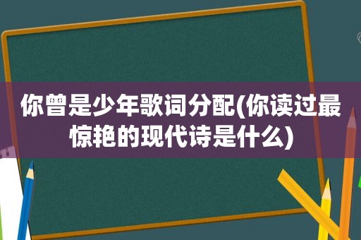 你曾是少年歌词分配(你读过最惊艳的现代诗是什么)